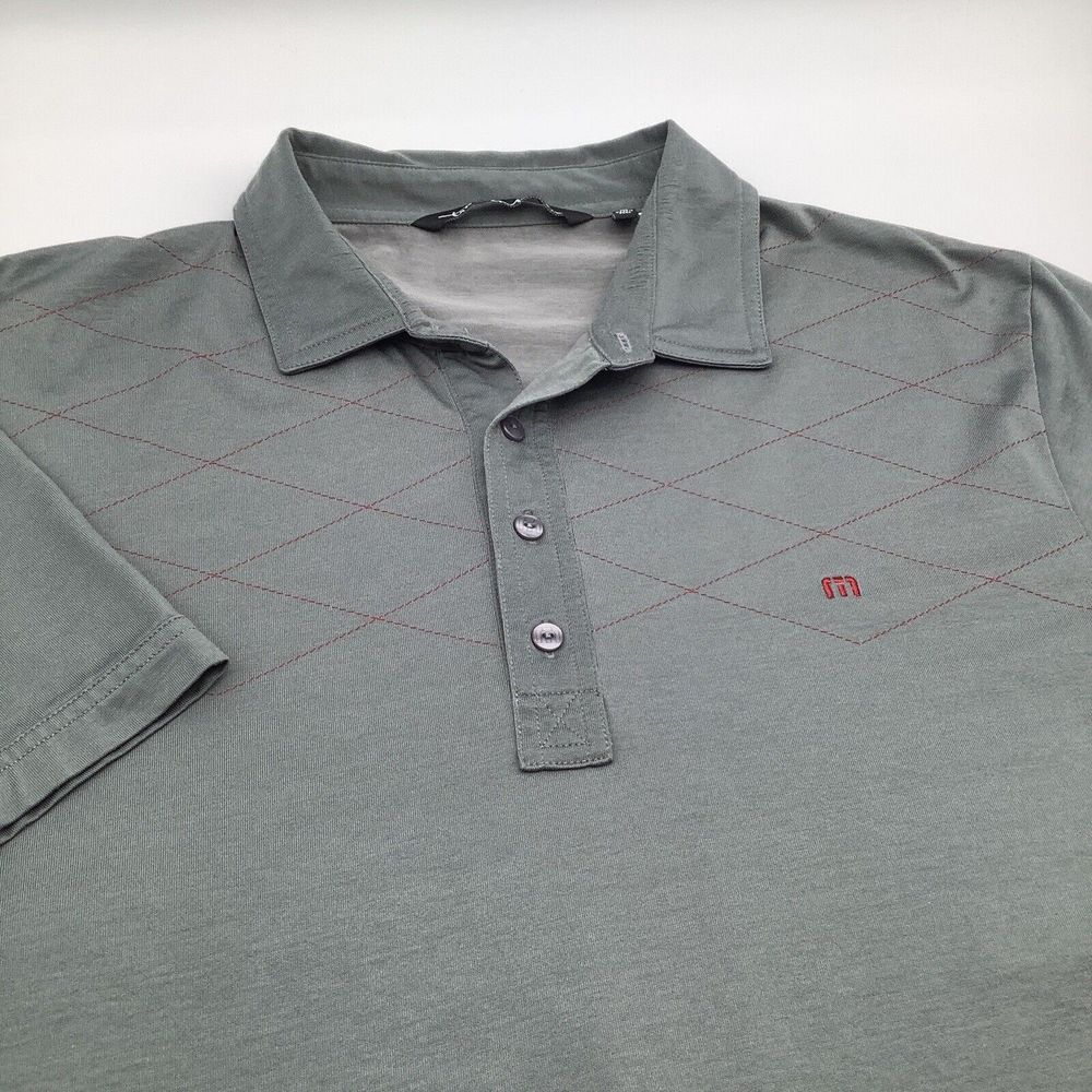 Travis Mathew‎ Mens Short Sleeve Pima Cotton Blend Golf Polo Gray Size Large